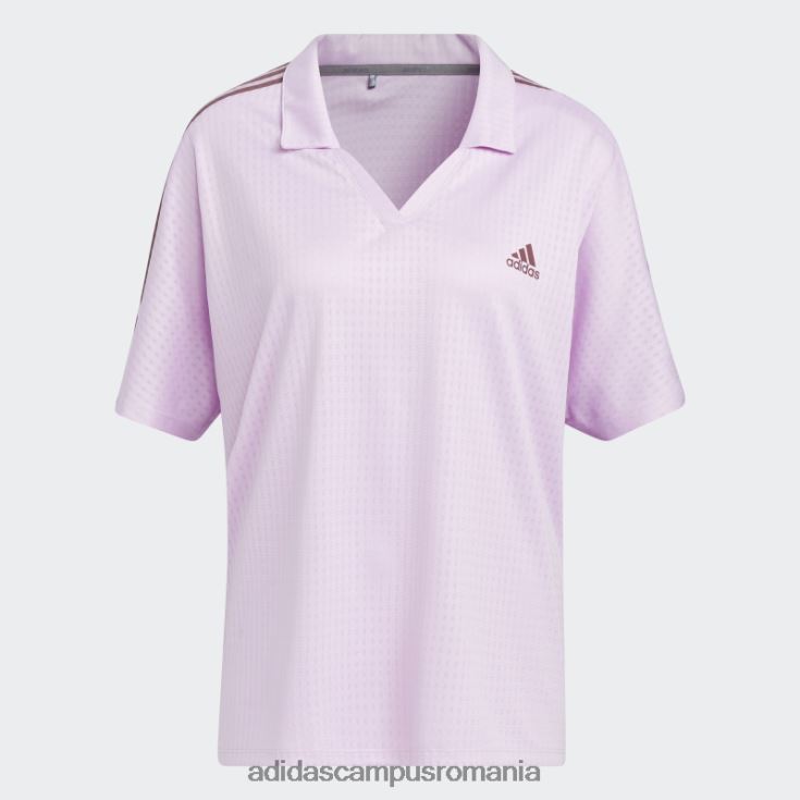 adidas campus romania Tricou polo cu 3 dungi (mărime plus) liliac femei liliac J266N222819