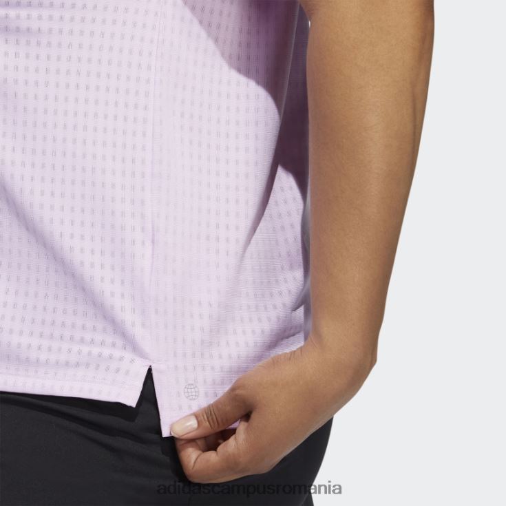 adidas campus romania Tricou polo cu 3 dungi (mărime plus) liliac femei liliac J266N222819