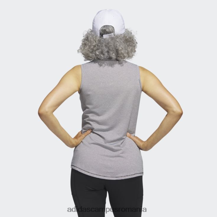 adidas campus romania tricou polo de golf, negru, în două culori, fără mâneci femei alb negru J266N222714