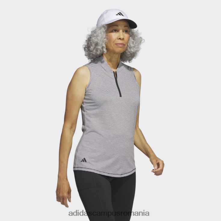 adidas campus romania tricou polo de golf, negru, în două culori, fără mâneci femei alb negru J266N222714