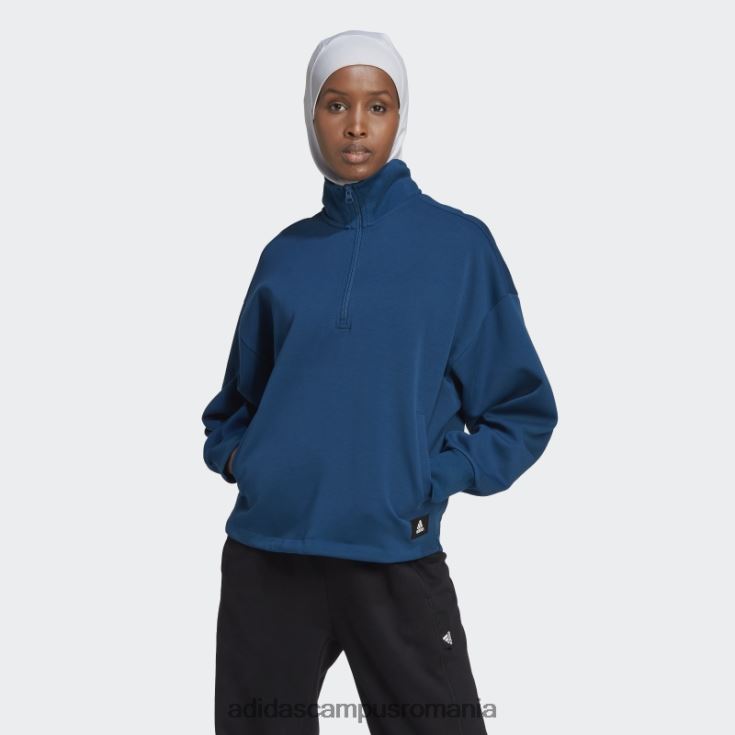 adidas campus romania Hanorac adidas cu fermoar sfert, emblema cu icoane viitoare marine femei marin J266N223097