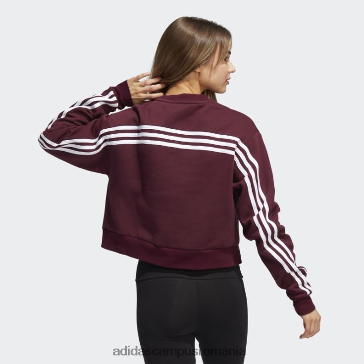 adidas campus romania Hanorac crew cu 3 dungi maro femei maro/alb/multi J266N223054