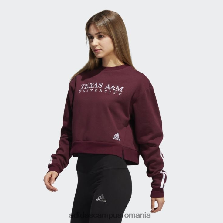 adidas campus romania Hanorac crew cu 3 dungi maro femei maro/alb/multi J266N223054