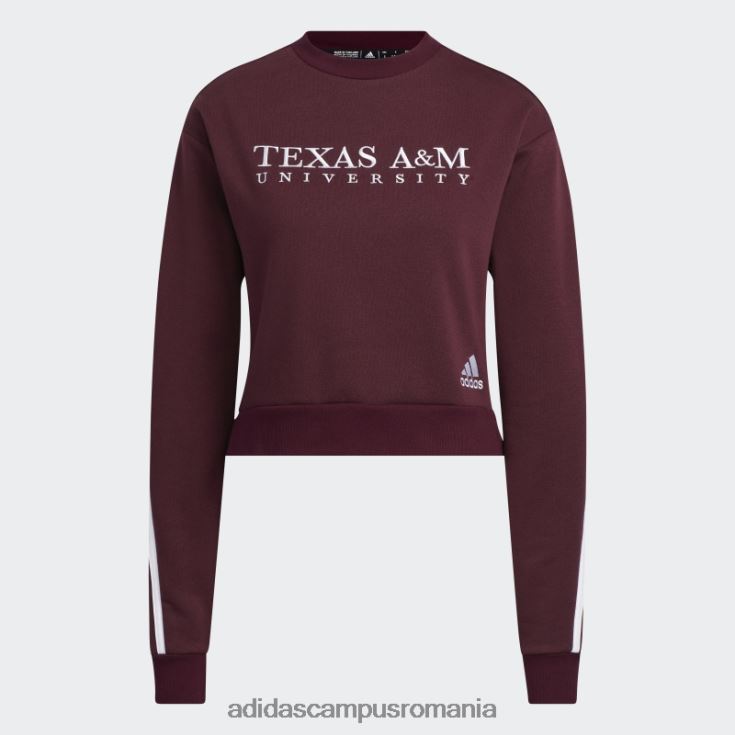 adidas campus romania Hanorac crew cu 3 dungi maro femei maro/alb/multi J266N223054