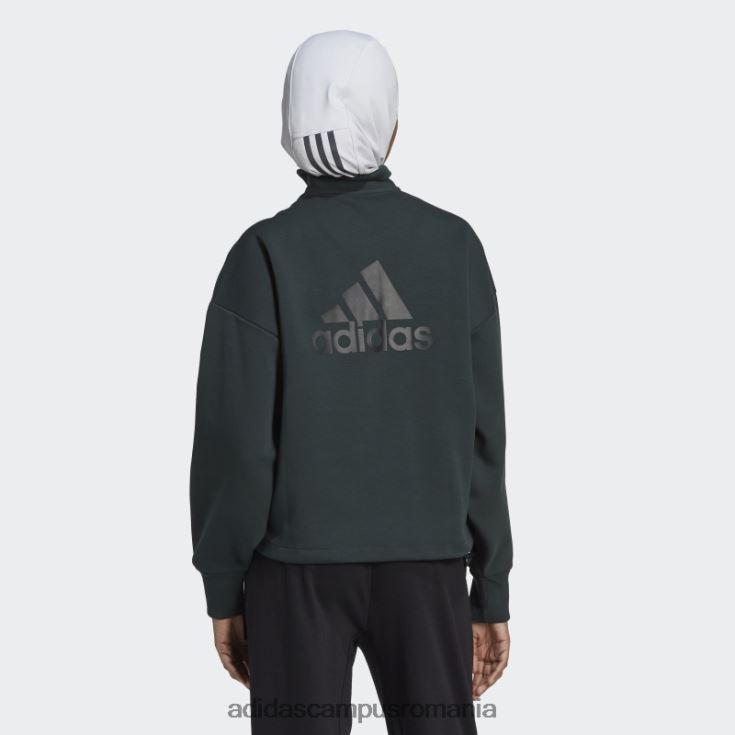 adidas campus romania Insigna icoane viitoare de sport hanorac cu fermoar sfert verde femei verde J266N223006
