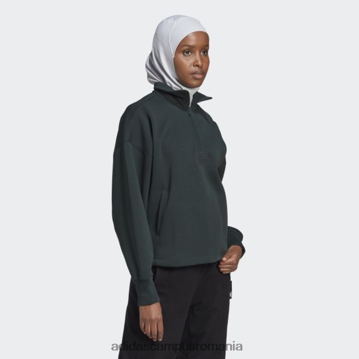 adidas campus romania Insigna icoane viitoare de sport hanorac cu fermoar sfert verde femei verde J266N223006