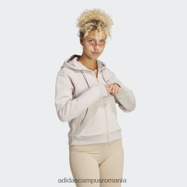 adidas campus romania all szn fleece hanorac cu fermoar complet taupe mel femei taupe mel J266N223143