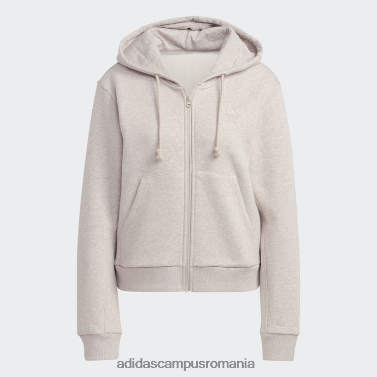 adidas campus romania all szn fleece hanorac cu fermoar complet taupe mel femei taupe mel J266N223143