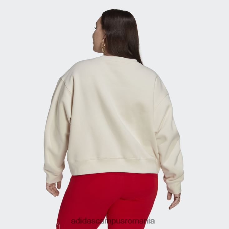 adidas campus romania hanorac adicolor essentials crew (plus size) alb femei alb J266N223095