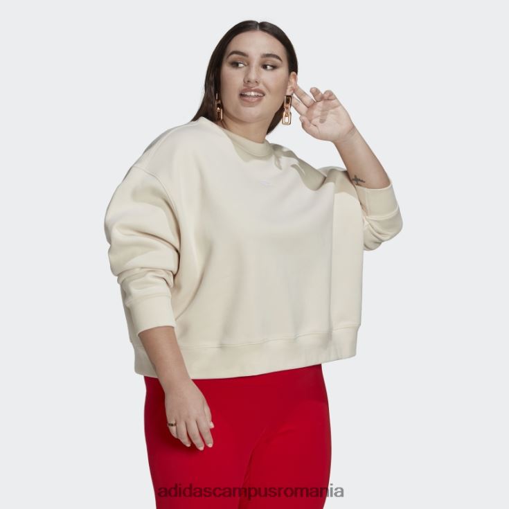 adidas campus romania hanorac adicolor essentials crew (plus size) alb femei alb J266N223095
