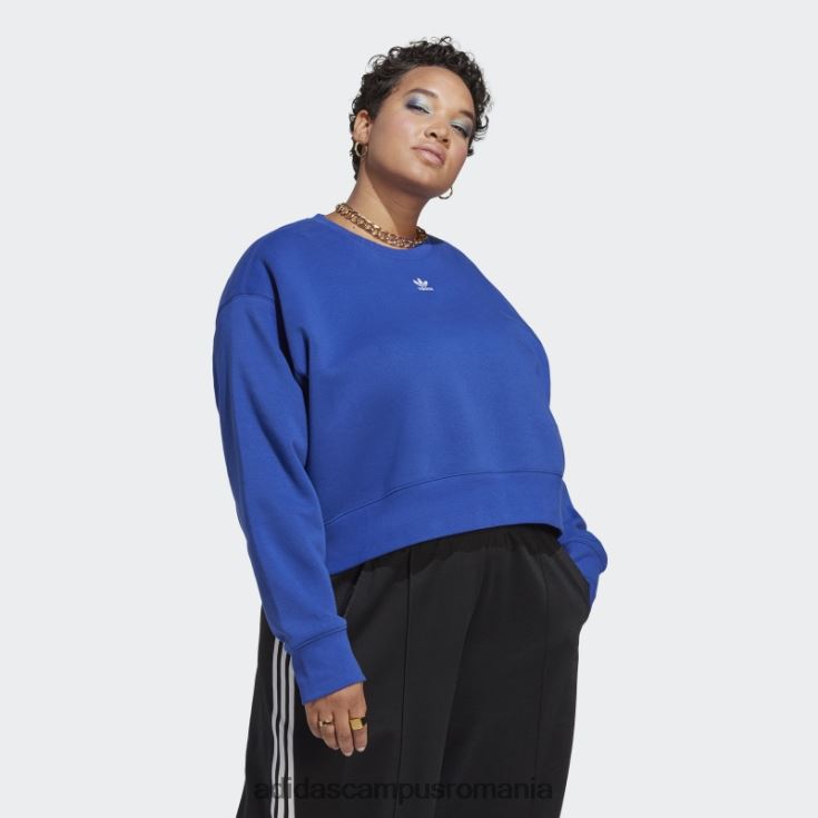adidas campus romania hanorac adicolor essentials crew (plus size) albastru adidas femei albastru J266N223046