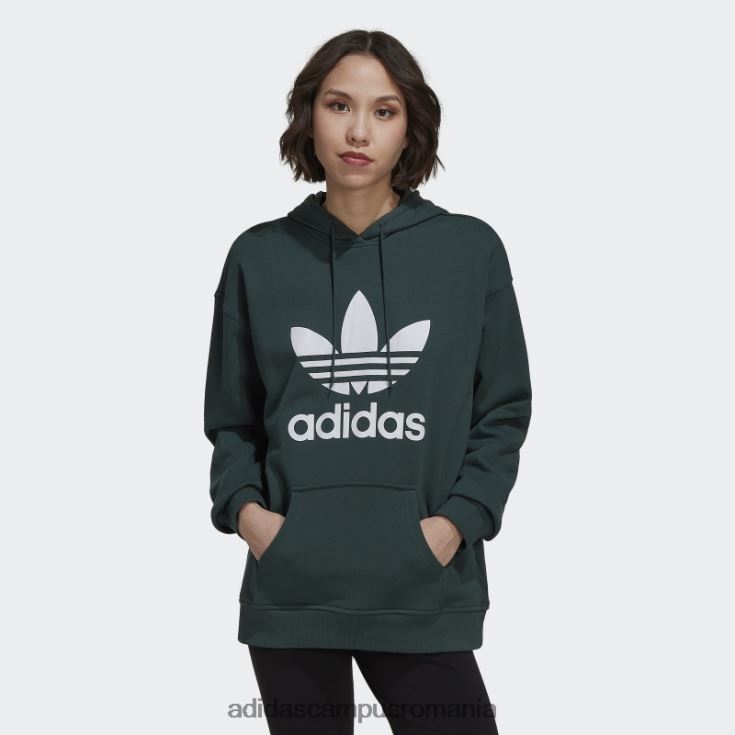 adidas campus romania hanorac adicolor trefoil fashion verde mineral femei verde mineral J266N223168