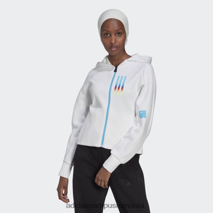 adidas campus romania hanorac adidas cu fermoar complet alb mission victory slim fit femei alb J266N223031
