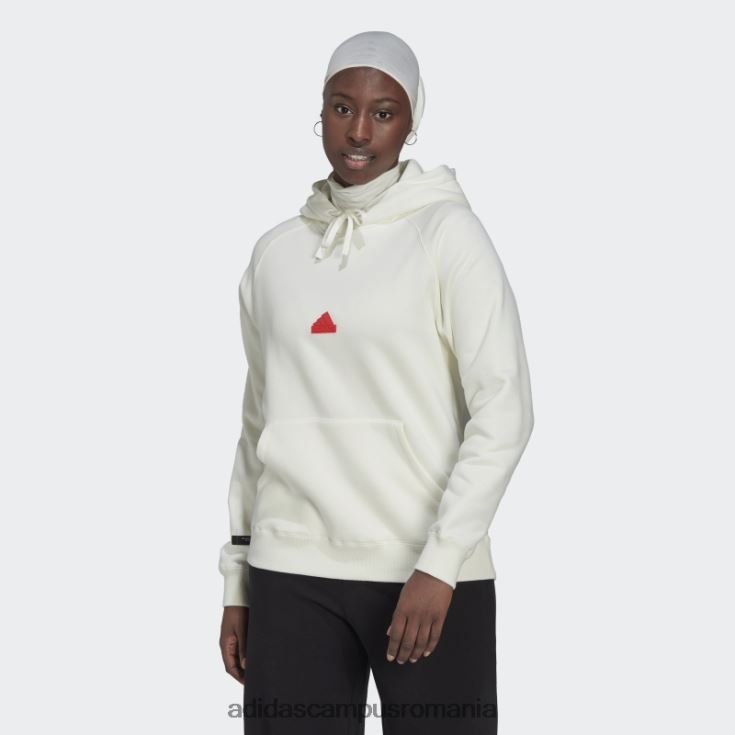 adidas campus romania hanorac alb supradimensionat cu glugă femei alb J266N223117