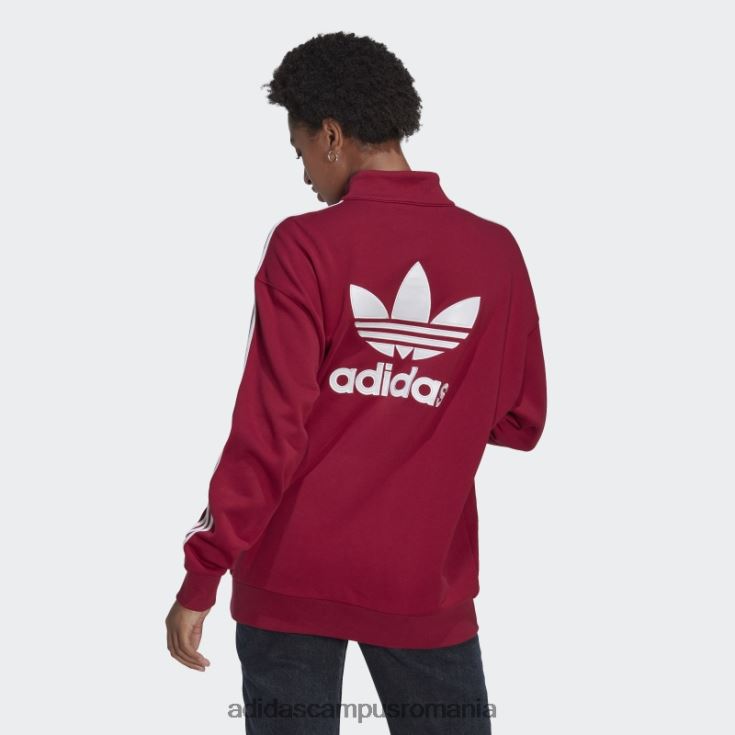adidas campus romania hanorac burgundy adicolor trefoil cu fermoar sfert femei Burgundia J266N223050