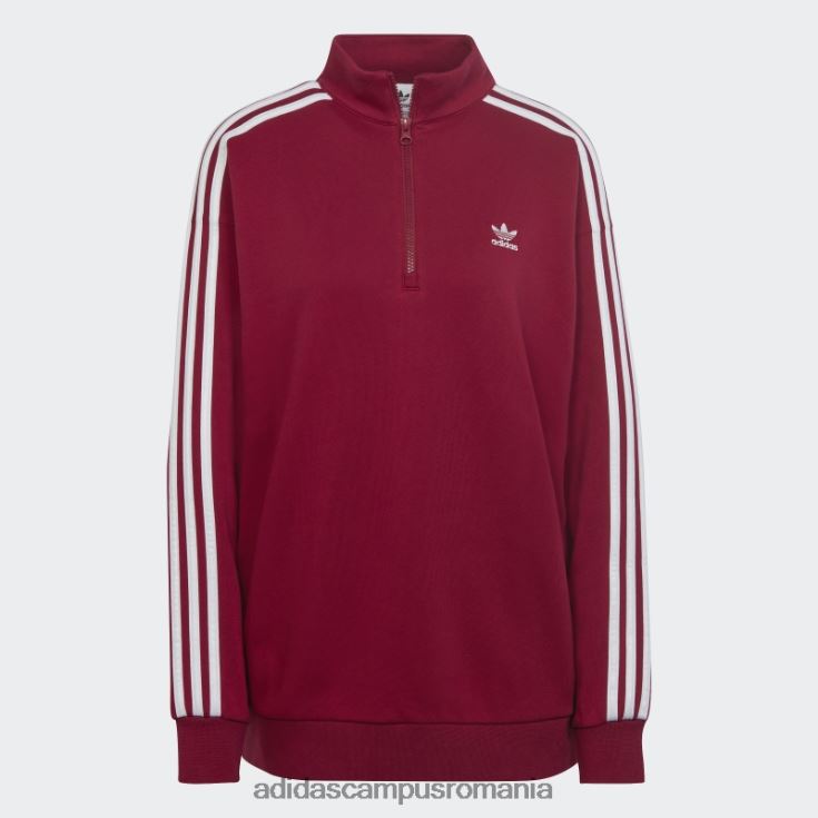 adidas campus romania hanorac burgundy adicolor trefoil cu fermoar sfert femei Burgundia J266N223050