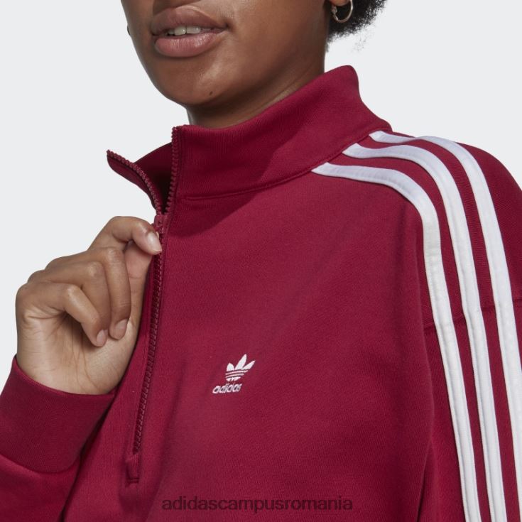 adidas campus romania hanorac burgundy adicolor trefoil cu fermoar sfert femei Burgundia J266N223050