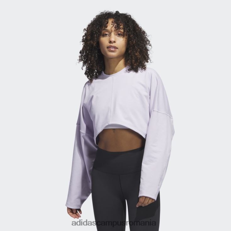 adidas campus romania hanorac crop de studio de yoga cu zori argintii femei zori argintii J266N223195