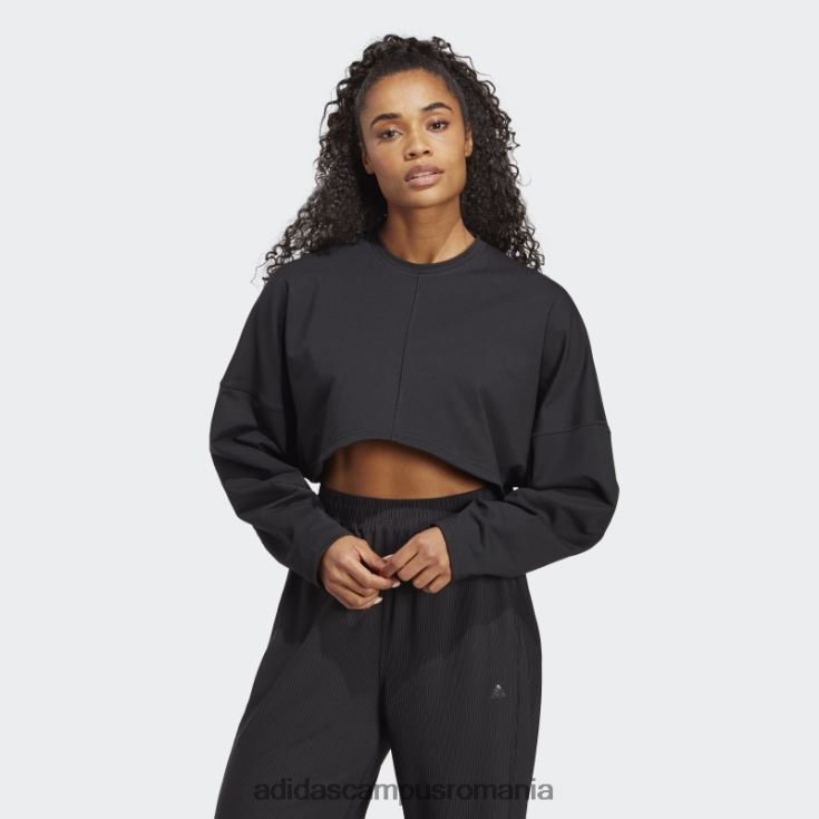 adidas campus romania hanorac crop negru yoga studio femei negru J266N223152