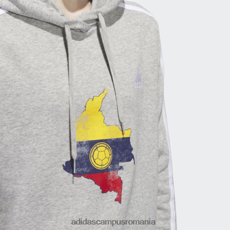 adidas campus romania hanorac cropped colombia gri femei gri/alb/soccr-cl6-s2d J266N223210