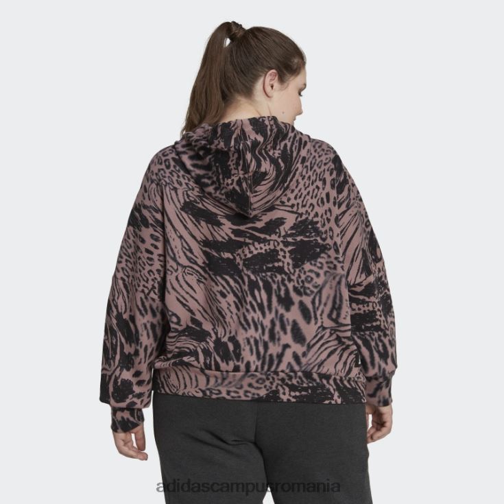 adidas campus romania hanorac cu capota cu imprimeu animal cu icoane de viitor violet (mărime plus) femei Violet J266N223057