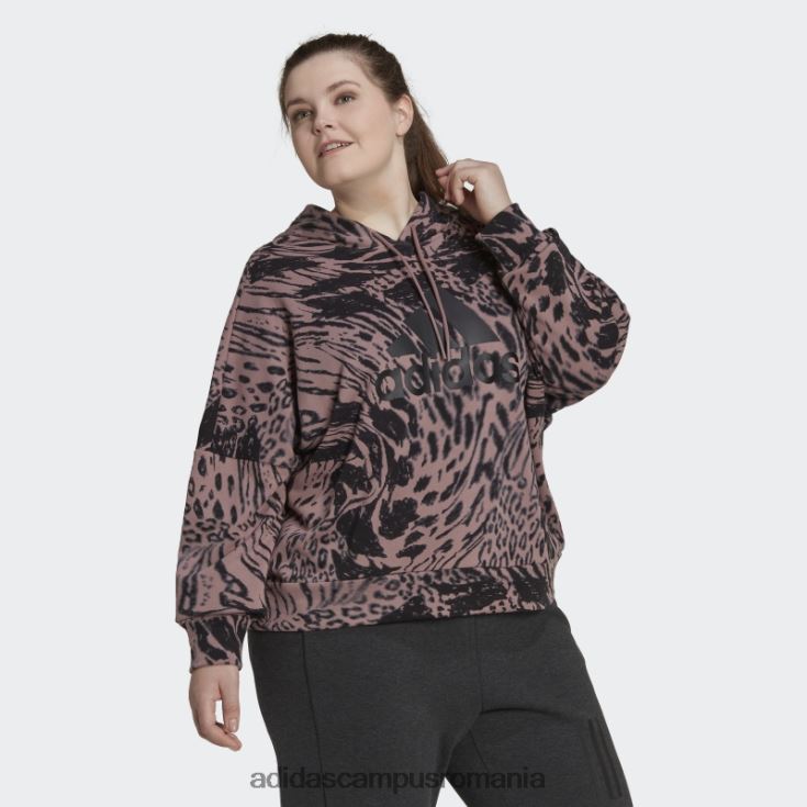 adidas campus romania hanorac cu capota cu imprimeu animal cu icoane de viitor violet (mărime plus) femei Violet J266N223057