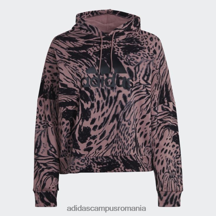 adidas campus romania hanorac cu capota cu imprimeu animal cu icoane de viitor violet (mărime plus) femei Violet J266N223057