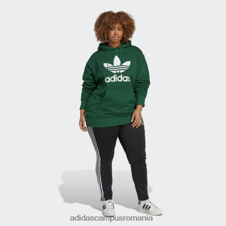 adidas campus romania hanorac cu trefoil verde închis (plus mărime) femei verde inchis J266N223111