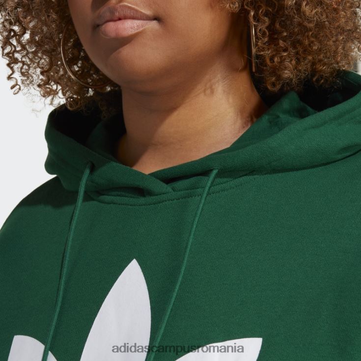 adidas campus romania hanorac cu trefoil verde închis (plus mărime) femei verde inchis J266N223111