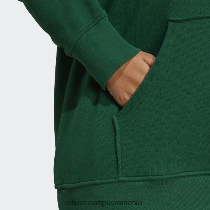 adidas campus romania hanorac cu trefoil verde închis (plus mărime) femei verde inchis J266N223111