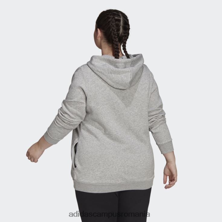 adidas campus romania hanorac din fleece cu logo essentials (mărime plus) gri mediu femei gri mediu/alb J266N223096