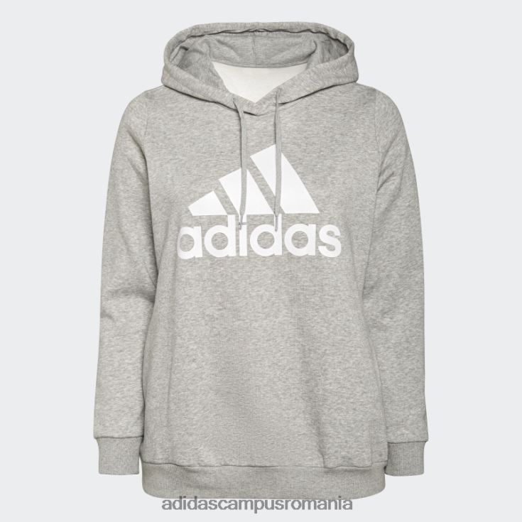 adidas campus romania hanorac din fleece cu logo essentials (mărime plus) gri mediu femei gri mediu/alb J266N223096