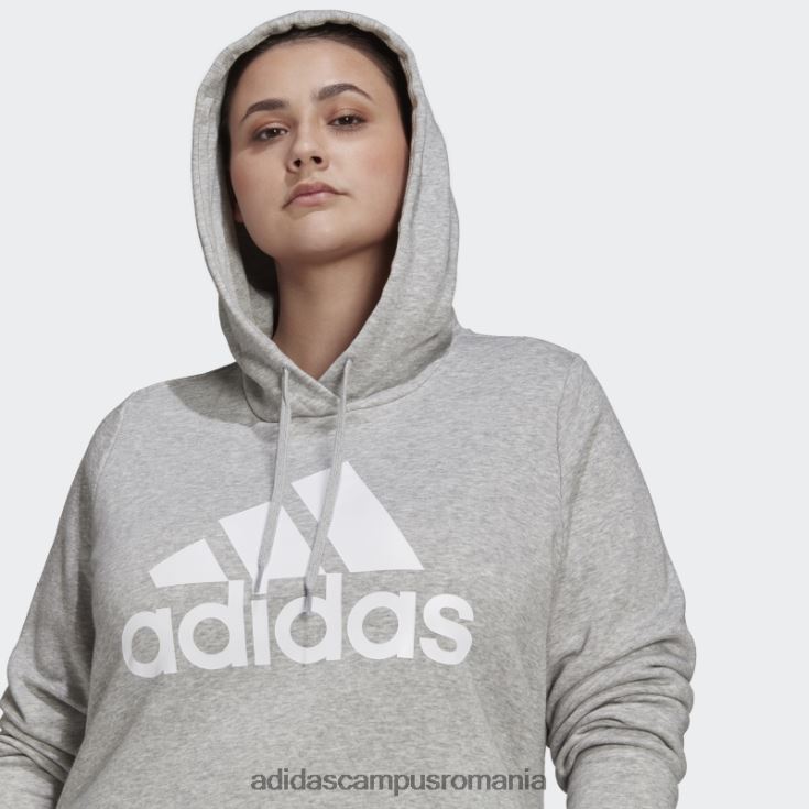 adidas campus romania hanorac din fleece cu logo essentials (mărime plus) gri mediu femei gri mediu/alb J266N223096