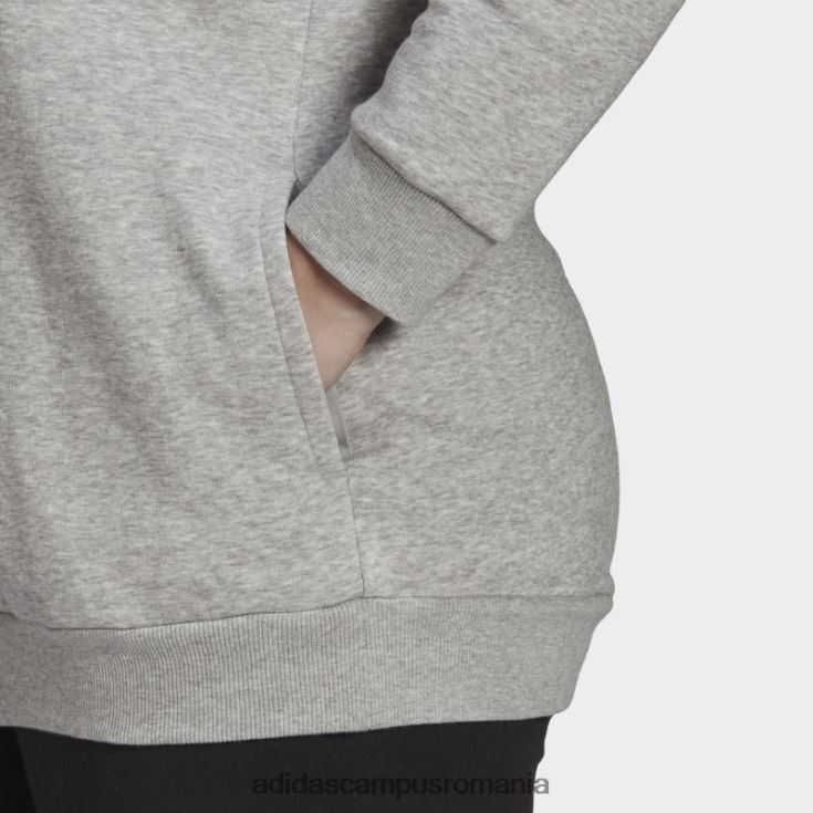 adidas campus romania hanorac din fleece cu logo essentials (mărime plus) gri mediu femei gri mediu/alb J266N223096