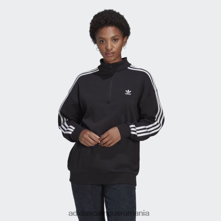 adidas campus romania hanorac negru adicolor trefoil cu fermoar sfert femei negru J266N223170