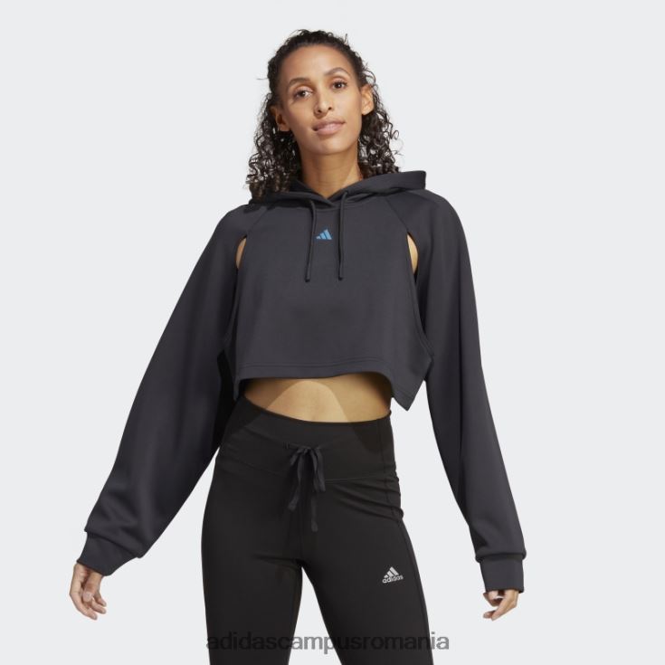adidas campus romania hanorac negru pentru antrenament aeroready crop hiit adidas femei negru J266N223145