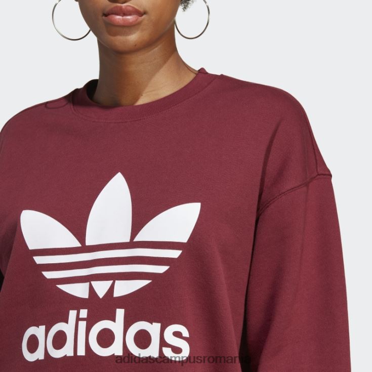 adidas campus romania hanorac roșu trefoil la modă femei roșu J266N222996