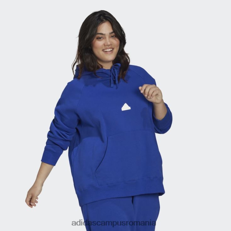 adidas campus romania hanorac supradimensionat albastru cu glugă (mărime plus) femei albastru J266N223068