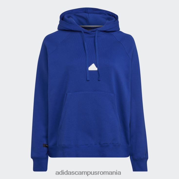 adidas campus romania hanorac supradimensionat albastru cu glugă (mărime plus) femei albastru J266N223068