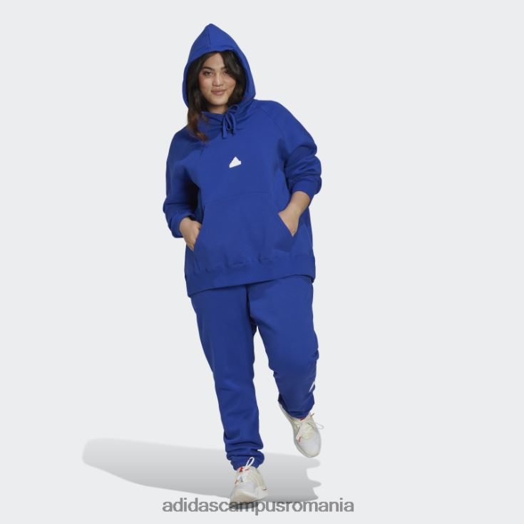 adidas campus romania hanorac supradimensionat albastru cu glugă (mărime plus) femei albastru J266N223068