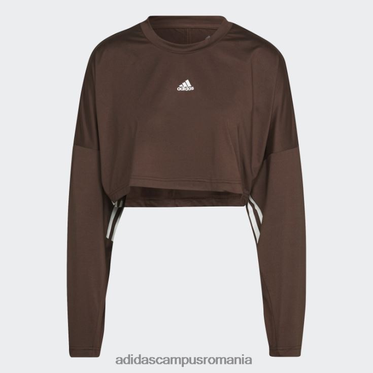 adidas campus romania hanorac supradimensionat, cu 3 dungi, cu croială hiperglam maro femei maro/alb J266N223063