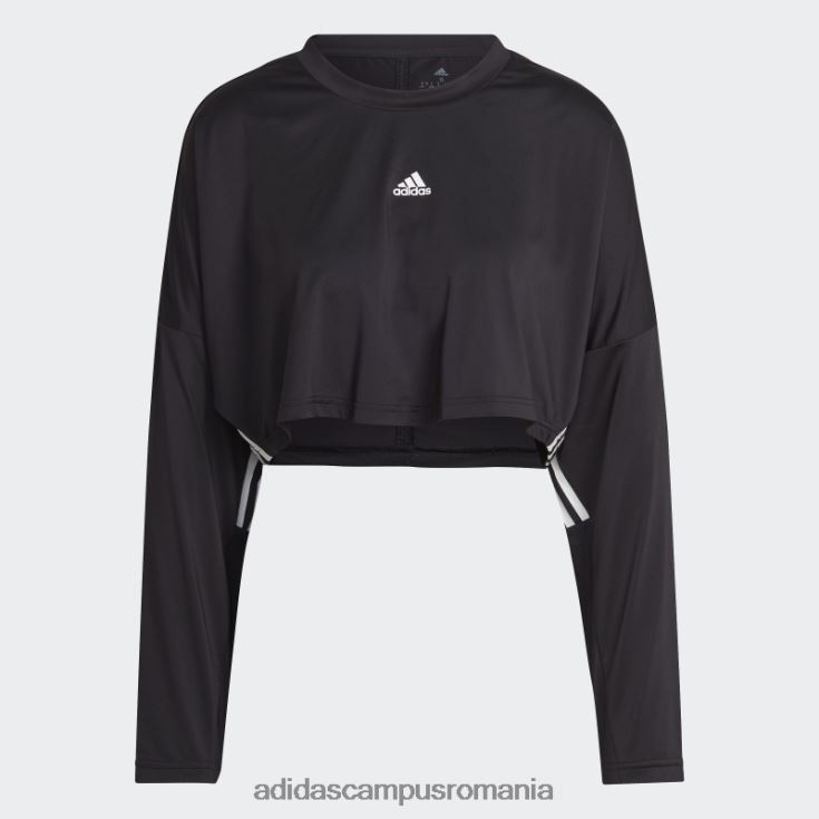 adidas campus romania hanorac supradimensionat, cu 3 dungi, cu croială hiperglam, negru femei alb negru J266N223108