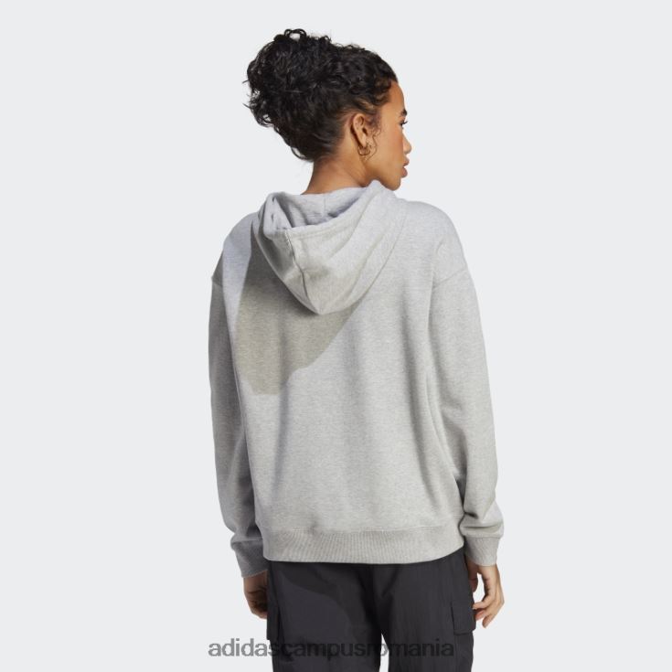 adidas campus romania hanorac supradimensionat din țesut franceză cu logo mare essentials gri mediu femei gri mediu/alb J266N223206