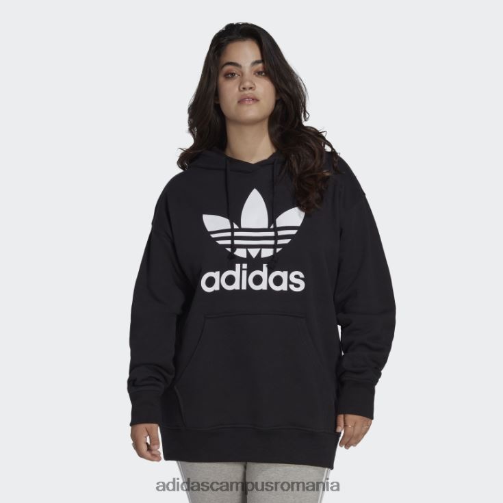 adidas campus romania hanorac trefoil (plus size) negru femei negru J266N223156
