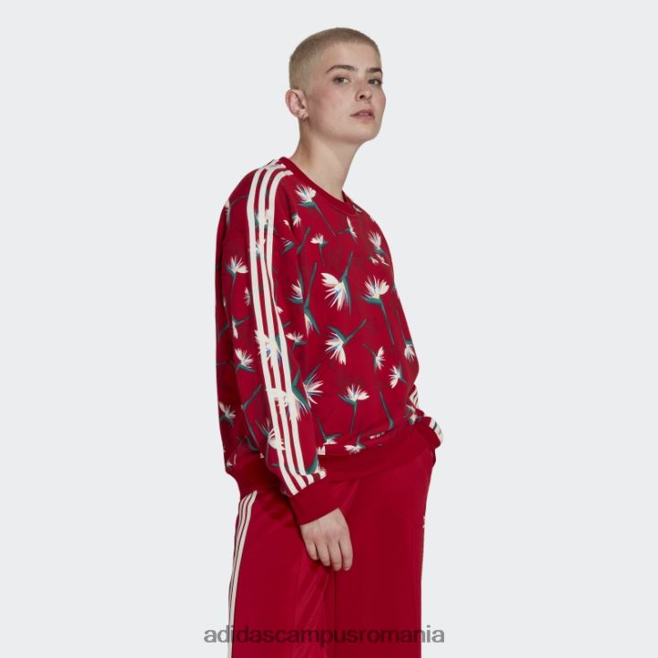adidas campus romania thebe magugu crew pulover roșu femei roșu/multicolor J266N223228