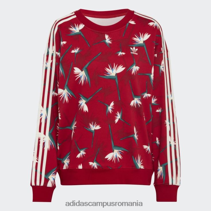 adidas campus romania thebe magugu crew pulover roșu femei roșu/multicolor J266N223228