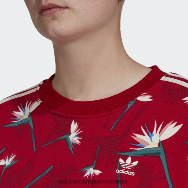 adidas campus romania thebe magugu crew pulover roșu femei roșu/multicolor J266N223228