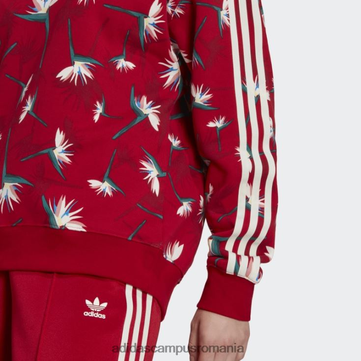 adidas campus romania thebe magugu crew pulover roșu femei roșu/multicolor J266N223228
