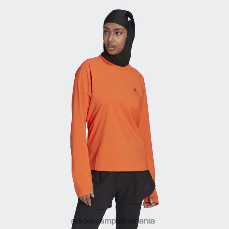 adidas campus romania tricou portocaliu pentru alergare hibridă rapidă femei portocale J266N223161