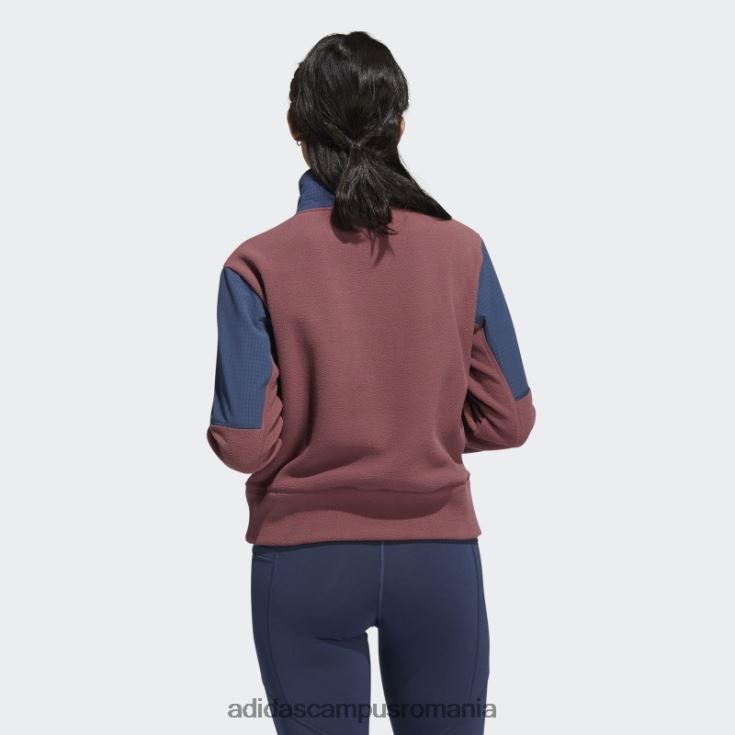 adidas campus romania Geacă fleece cu fermoar 1/4 visiniu femei Burgundia J266N224055